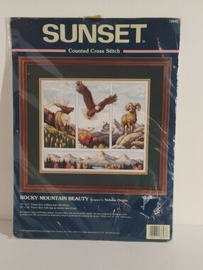 SUNSET Counted Cross Stitch "Rocky Mountain Beauty Design By Nicholas Charles 97